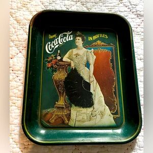 Vintage Green Tin Coca Cola Tray